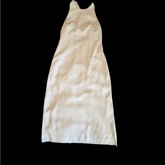 Theory White Halter Midi Dress with Cross-Back - Picture 2 of 15